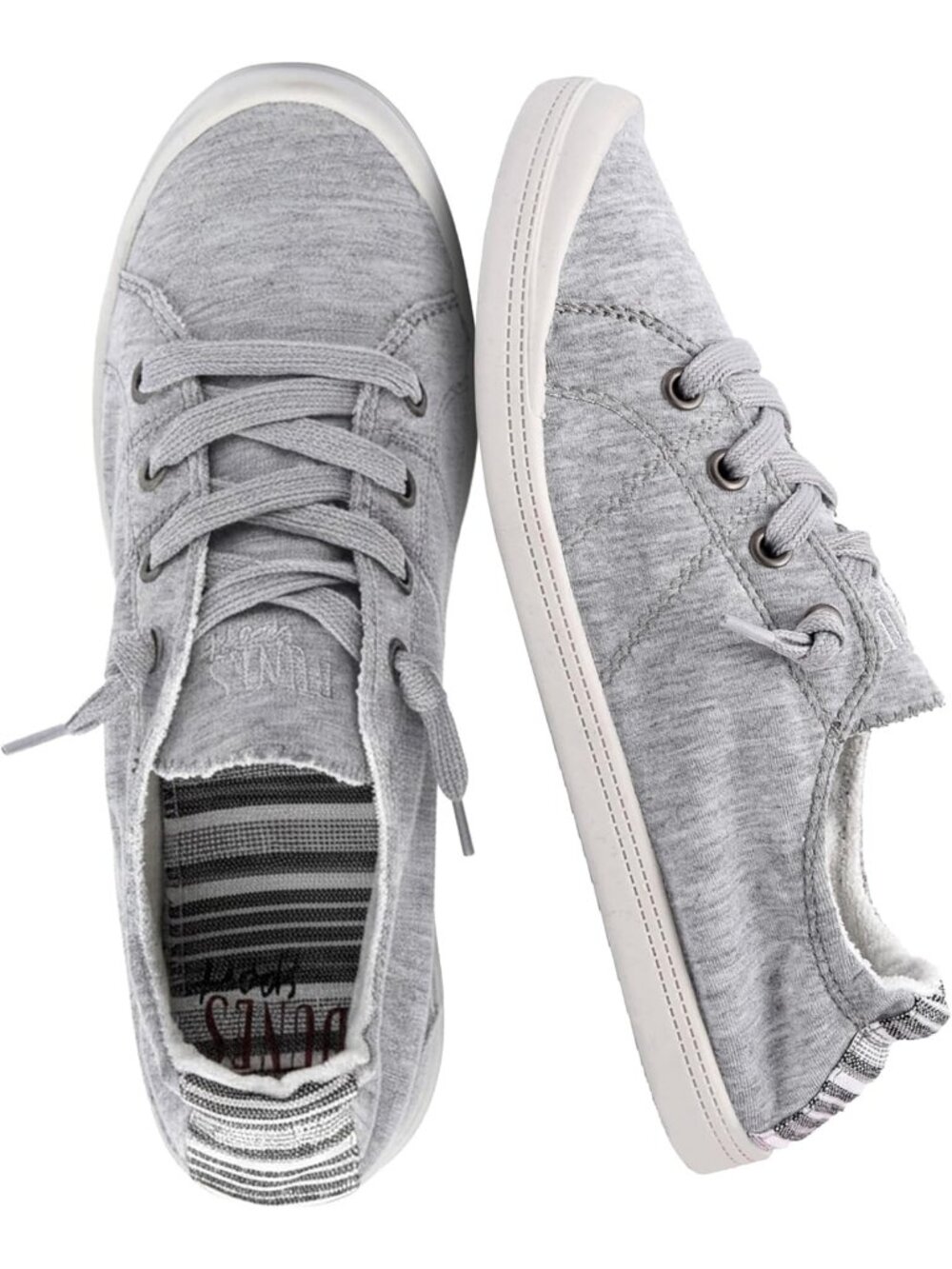 Women's Grey Closed Toe Reesa Canvas Solid Sport Casual Lace-Up Sneaker Shoes